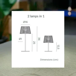 Lampe solaire Okinawa coloris marron effet blanc chaud en métal Newgarden - 20 à 30 cm