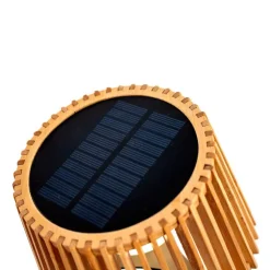 Lampe solaire Okinawa coloris marron effet blanc chaud en métal Newgarden - 20 à 30 cm