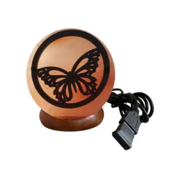 Lampe USB papillon coloris orange au sel d'Himalaya Idea For Project - 700 g