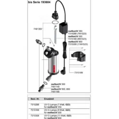 Lampe UVC de rechange 11 watts, pour filtre UV reeflex 800, EHEIM - 7315308
