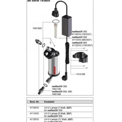 Lampe UVC de rechange 11W, spéciale filtre UV Reeflex 800, EHEIM