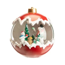 Lanterne à eau boule rouge avec LED - Ø 15 cm