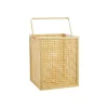Lanterne cubique coloris bois en bambou - 20 x 20 x 25 cm