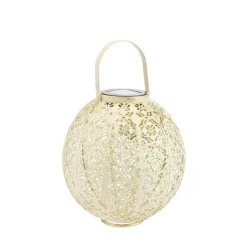 Lanterne solaire Damasque en métal beige à LED blanc Ø 22,5 cm