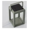 Lanterne solaire en aluminium vert amande Oxalis - 16 x 16 x 25 cm