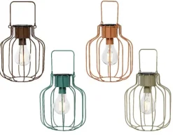 Lanterne solaire filaire coloris multicolore en métal - Ø 15 x 18 cm