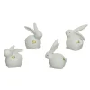 Lapin de Pâques coloris blanc en porcelaine - 7,5 x 5,5 x 9 cm