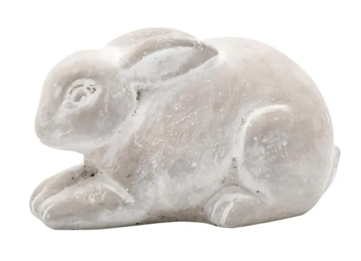 Lapin coloris gris en ciment - 14 x 8 x 8 cm