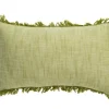 Le coussin frangé coloris beige en coton - 30 x 50 cm