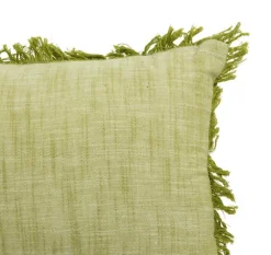 Le coussin frangé coloris beige en coton - 30 x 50 cm