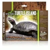 Île flottante pour tortue aquatique avec ascenseur coloris marron Reptile Planet Turtle Island - Taille S - 17 x 12,5 x 2,3 cm
