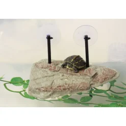 Île flottante pour tortue aquatique avec ascenseur coloris marron Reptile Planet Turtle Island - Taille S - 17 x 12,5 x 2,3 cm