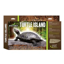 Île flottante pour tortue aquatique avec ascenseur coloris marron Reptile Planet Turtle Island - Taille L - 36,5 x 19 x 4,2 cm