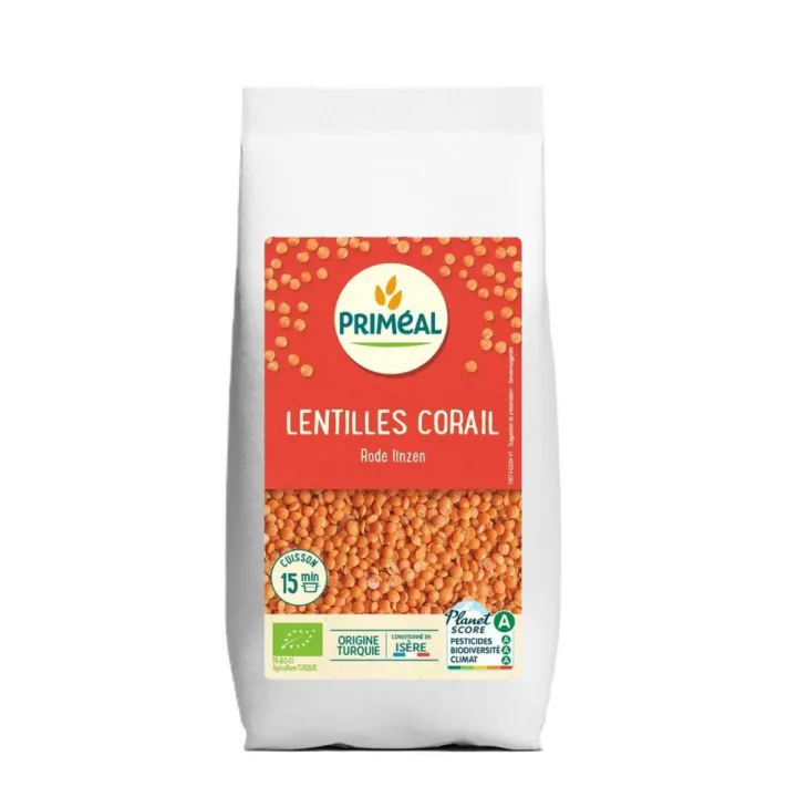 Lentilles corail bio en sachet de 500 g