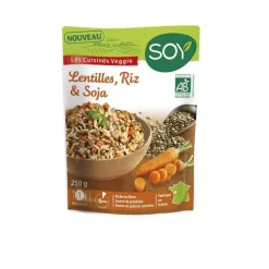 Lentilles riz et soja bio - sachet repas de 250 g