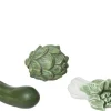 Légume décoratif en terre cuite vert - 9 x 8 x 15 cm