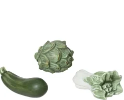 Légume décoratif en terre cuite vert - 9 x 8 x 15 cm