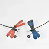 Libellule métal petit modèle rouge ou bleue