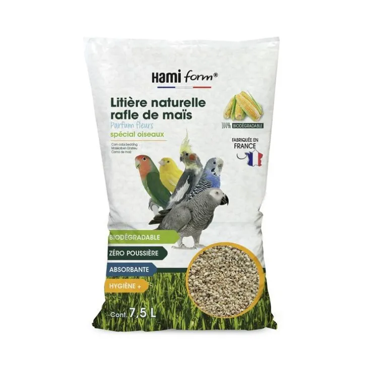Litiere rafle mais aux fleurs pour oiseaux 7,5L