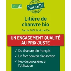 Litière de chanvre bio pour petits mammifères Grain de Vie - 100 L