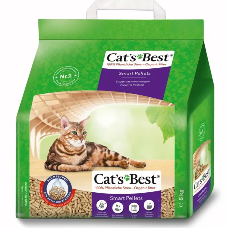 Litière végétale agglomérante pour chat Cat’s Best Smart Pellets 10 L - 5 kg