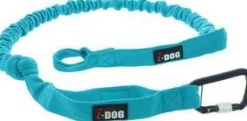 Longe de traction pour chien petit coloris bleu I-Dog Canicross Opale ALM - 190 cm
