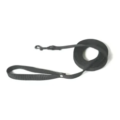 Longe noire en nylon pour chien - 5 mètres