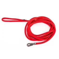 Longe ronde pour chien coloris rouge Martin Sellier - 1,3 cm x 5 m