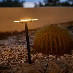 Lot de 2 balises solaires Batimex coloris noir en métal - Ø 16 x 35 cm