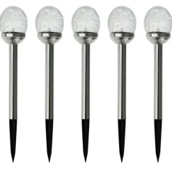 Lot de 5 balises solaires perle de rosée - Ø 8 cm