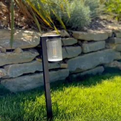 Lot de 2 balises solaires Batimex coloris noir en plastique - 7,8 x 11 x 57,9 cm