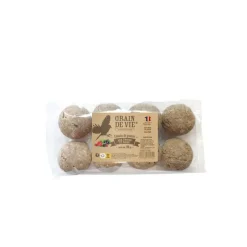 Lot de 8 boules de graisse aux fruits et baies pour oiseaux Grain de Vie - 720 g