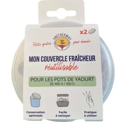 Lot de 2 couvercles fraîcheur réutilisables pour pot de yaourt Anotherway