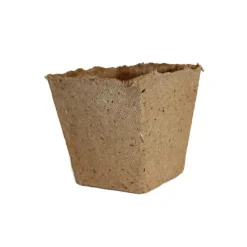 Lot de 20 godets carrés biodégradables marron pour semis Jany - 6 x 6 cm