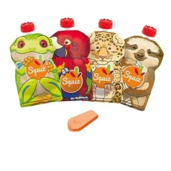 Lot de 4 gourdes réutilisables Amazonie + squiz'zip Squiz - 130 ml