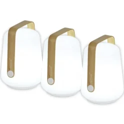 Lot de 3 lampes coloris blanc en bambou Balad Fermob - Ø 10 cm