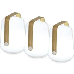 Lot de 3 lampes coloris blanc en bambou Balad Fermob - Ø 10 cm