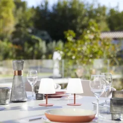 Lot de 2 lampes IP54 coloris marron effet blanc chaud en métal Batimex - Ø 10 x 16 cm