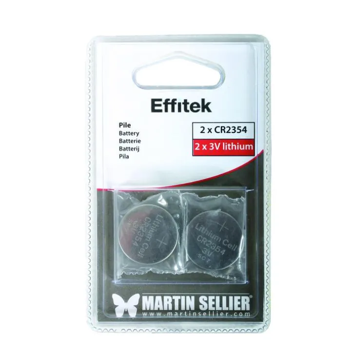 Lot de 2 piles CR2354 pour télécommande Effitek