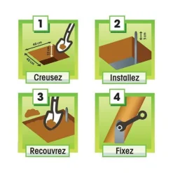 Lot de 4 scellements sans béton pour portique en bois ou métal