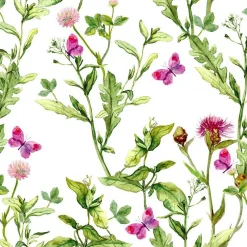 Lot de 20 serviettes 3 plis Pink Spring coloris multicolore - 33 x 33 cm