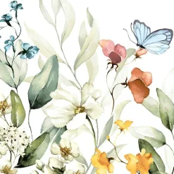 Lot de 20 serviettes 3 plis Happy Feeling coloris multicolore - 24 x 24 cm