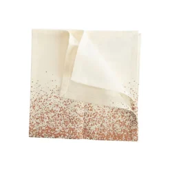 Lot de 4 serviettes de table en coton à décor central bronze - 45 x 45 cm