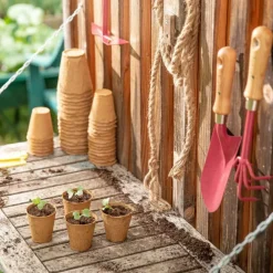 Lot d'outils à main pour le jardin coloris clafoutis (transplantoir, serfouette, griffe) botanic® - 3 outils