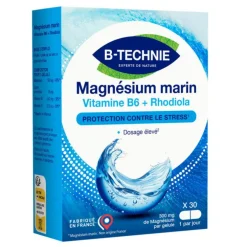 Magnésium marin vitamines B6 et rhodiola B-Technie - les 30 gélules végétales