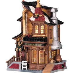 Maison Chocolaterie de Lucy à piles Caddington Village 13,5x10,4x18 cm