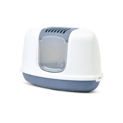 Maison de toilette d'angle pour chat Nestor Corner gris