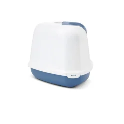 Maison de toilette d'angle pour chat Nestor Corner gris