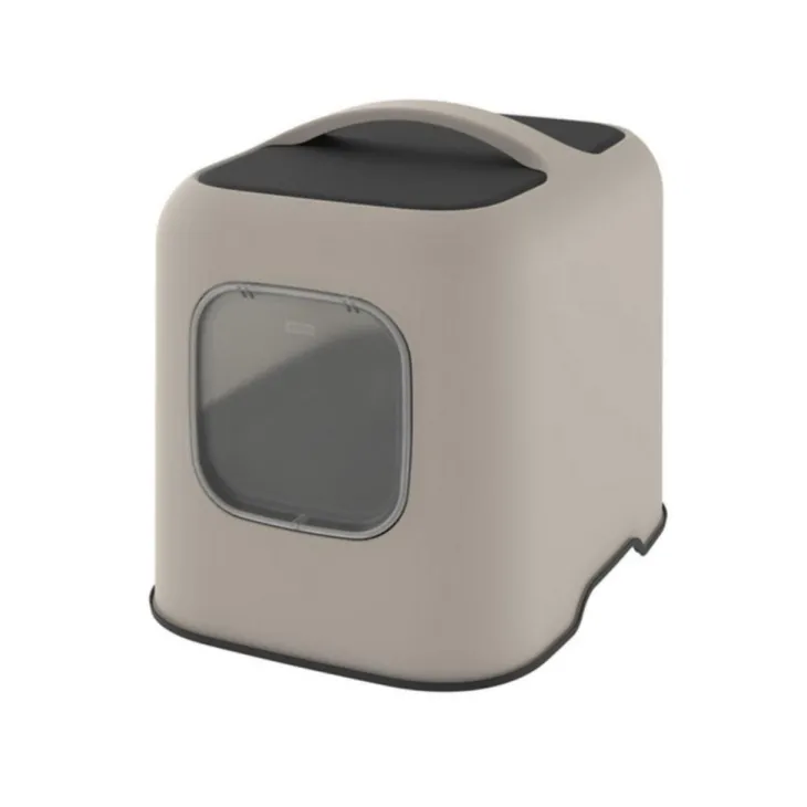 Maison de toilette pour chat coloris cappucino en plastique recyclé Rotho Biala – 44,3 x 39,50 x 51 cm
