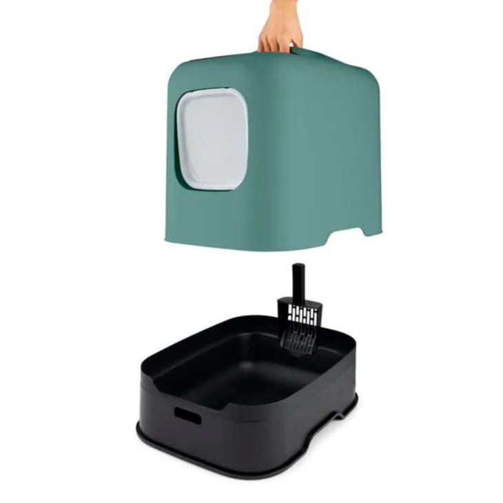 Maison de toilette pour chat coloris vert de Gui Rhoto Biala - 44,3 x 39,50 x 51 cm